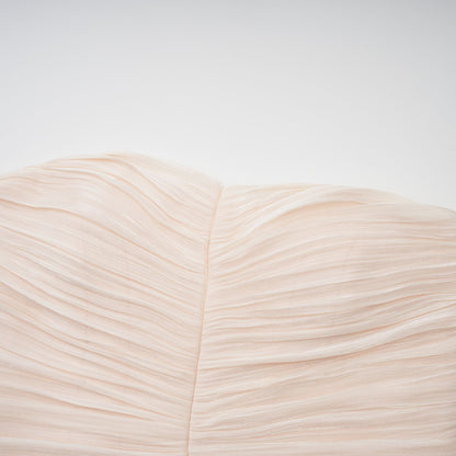 Céleste neutrals ruffled pleated maxi dress