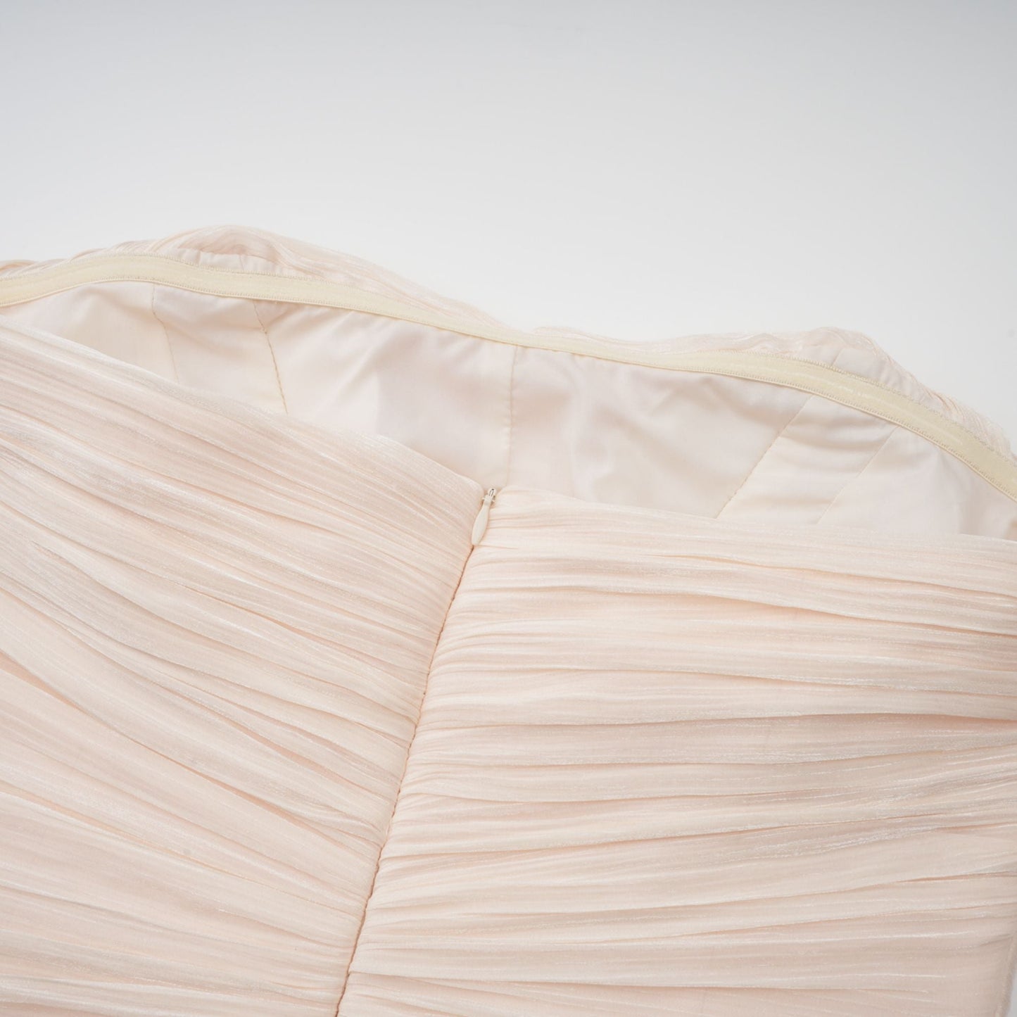 Céleste neutrals ruffled pleated maxi dress