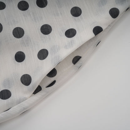 Audrey white bowknot polka-dot midi dress