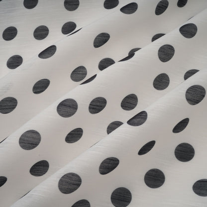 Audrey white bowknot polka-dot midi dress