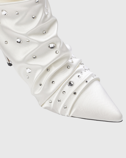 Dagan Rhinestone Ruch Ankle Boots