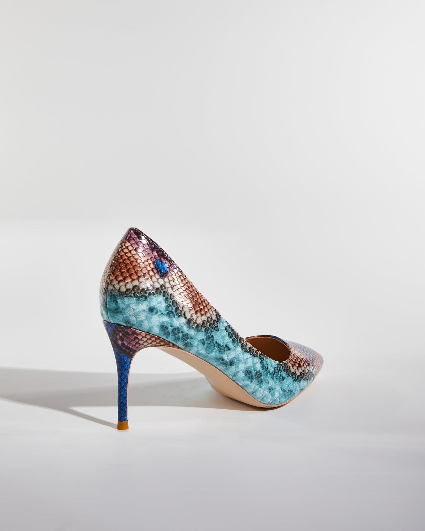 Doe Snake Print Pumps In Multicolor
