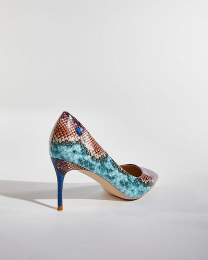 Doe Snake Print Pumps In Multicolor