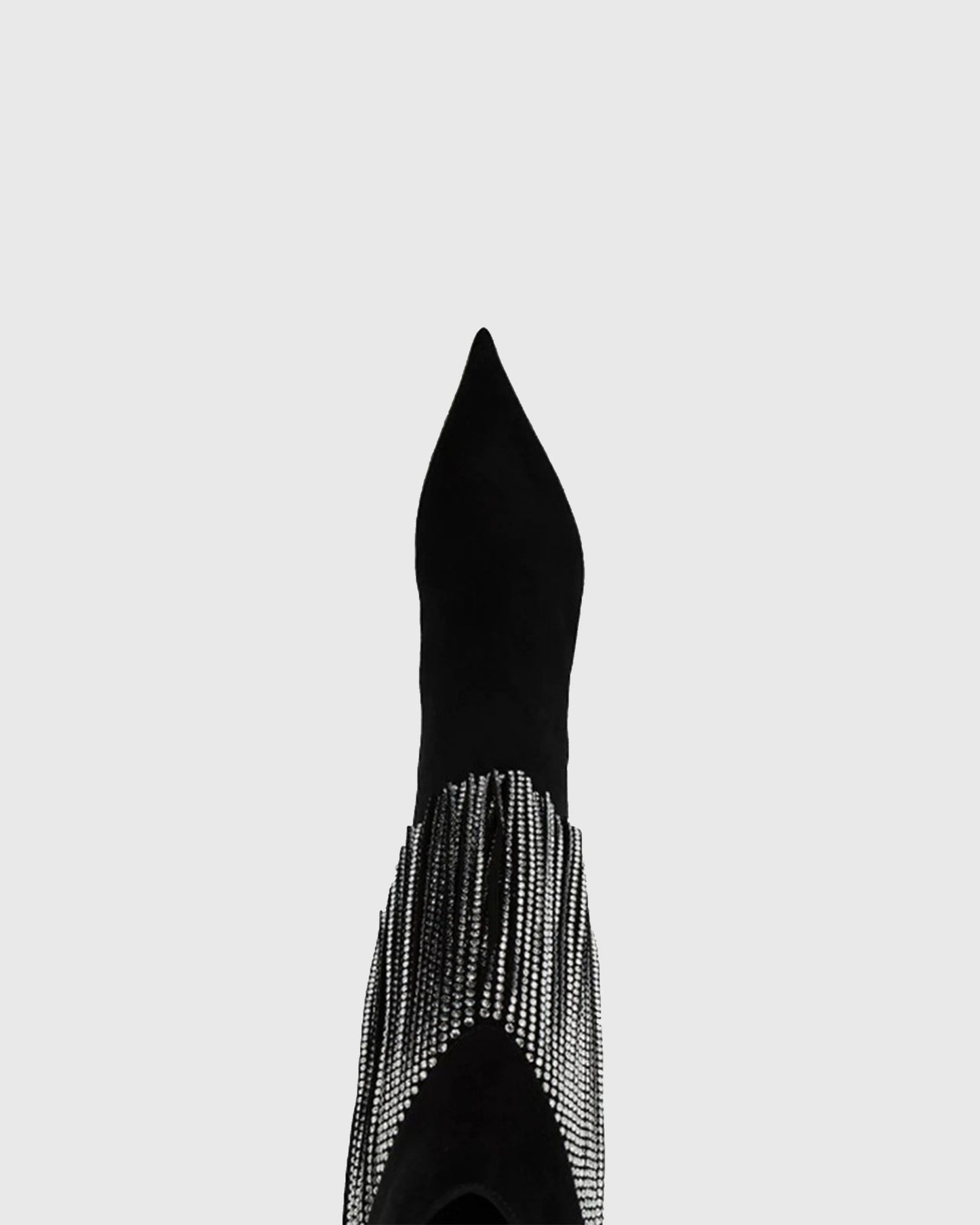 Edetta Rhinestone Fringe Velvet  Mid Calf Boots