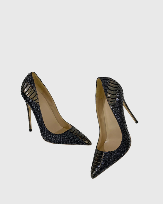 Faye Snake Texture Pumps