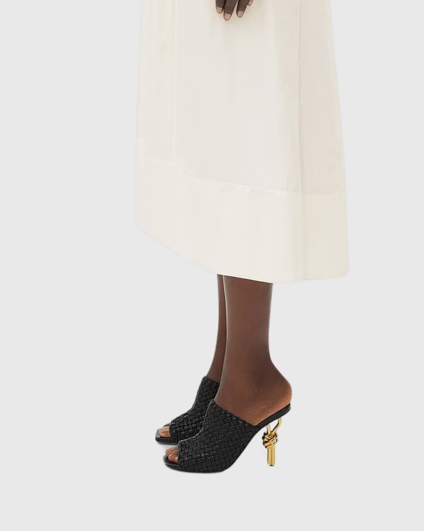 Fiamma Woven Metal Knot Mules In Black