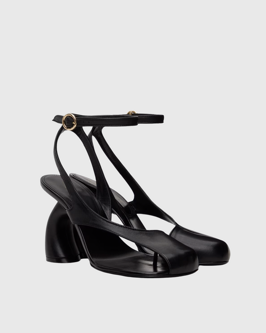 Fina Split Toe Heterotypic Heel Sandals In Black
