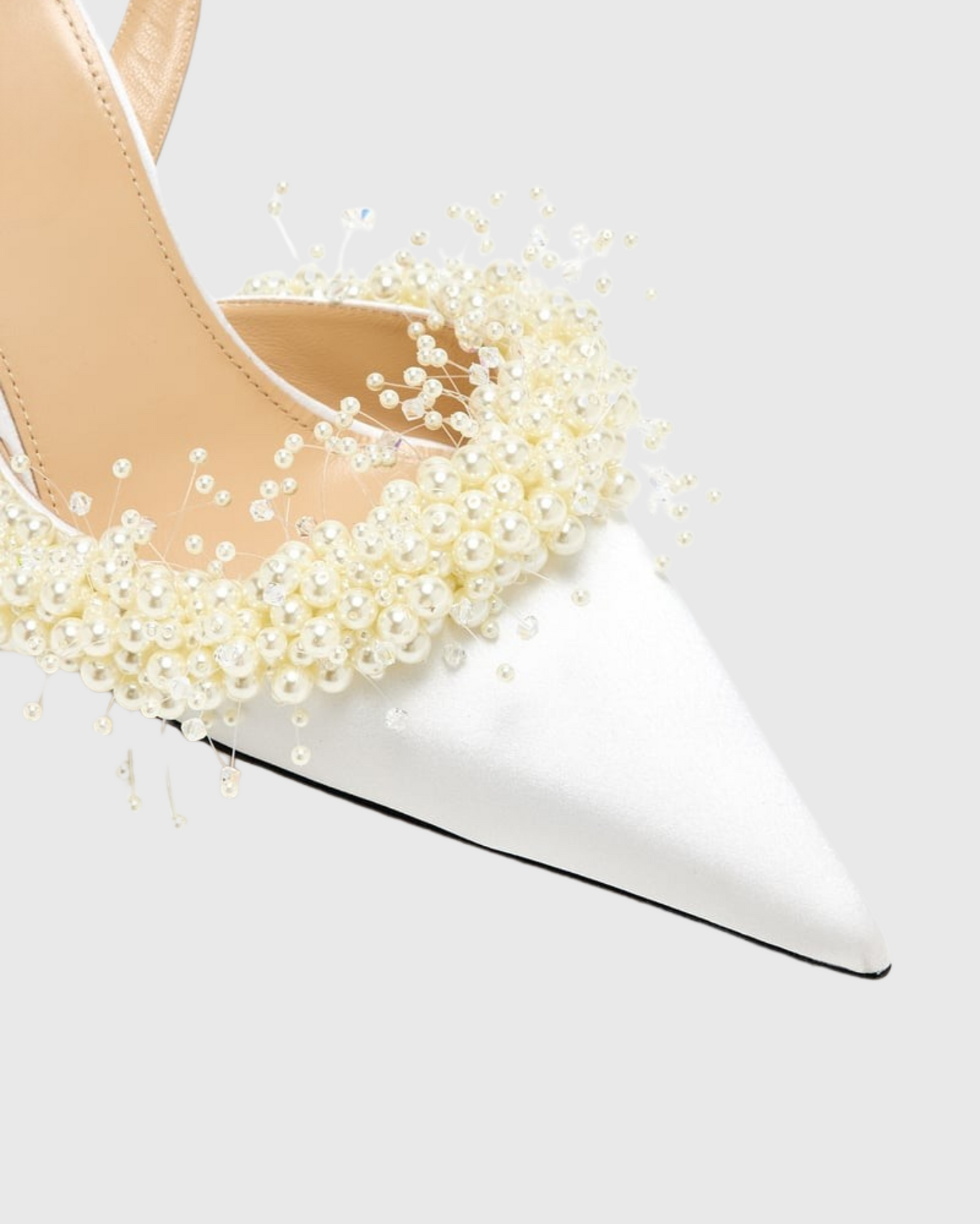 Finley Pearl Flower Slingback Pumps In White