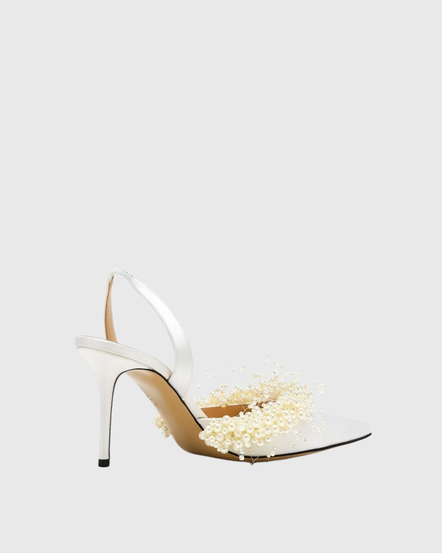 Finley Pearl Flower Slingback Pumps In White