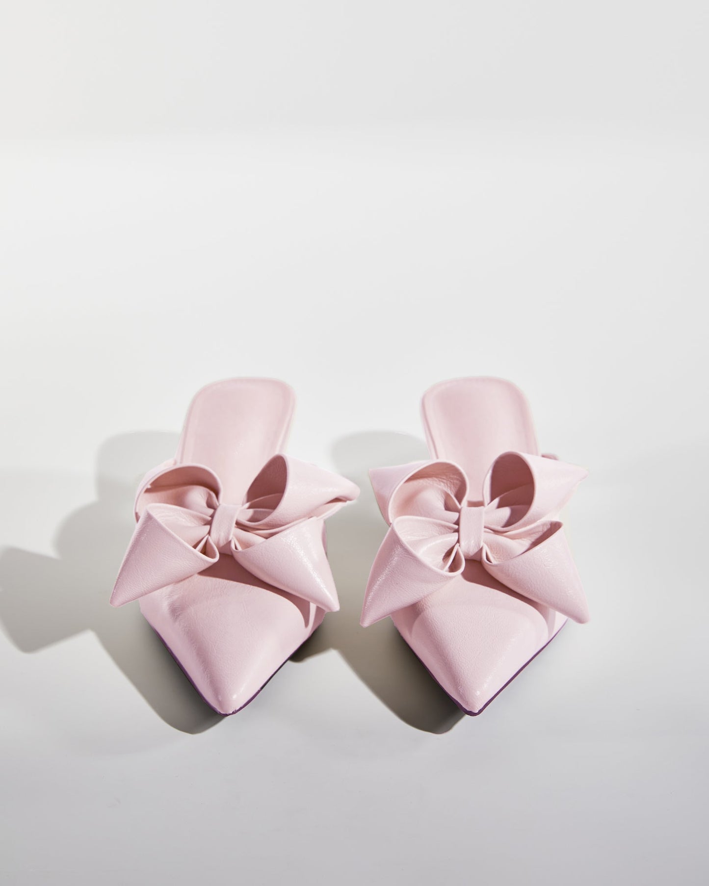 Flo Flower Leather Mules In Pink