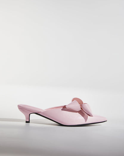 Flo Flower Leather Mules In Pink
