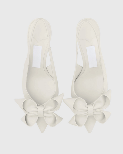 Flo Flower Slingback Pumps In White