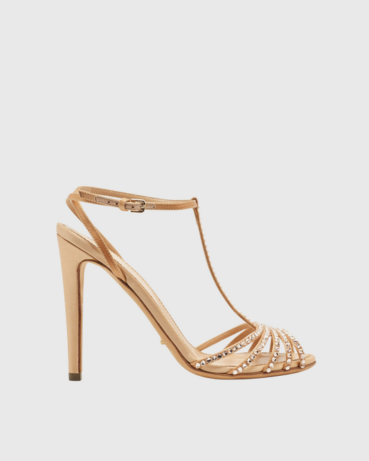 Giannina Rhinestone T Strap Sandals