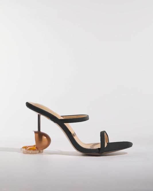 Harlow Egg Heels In Black
