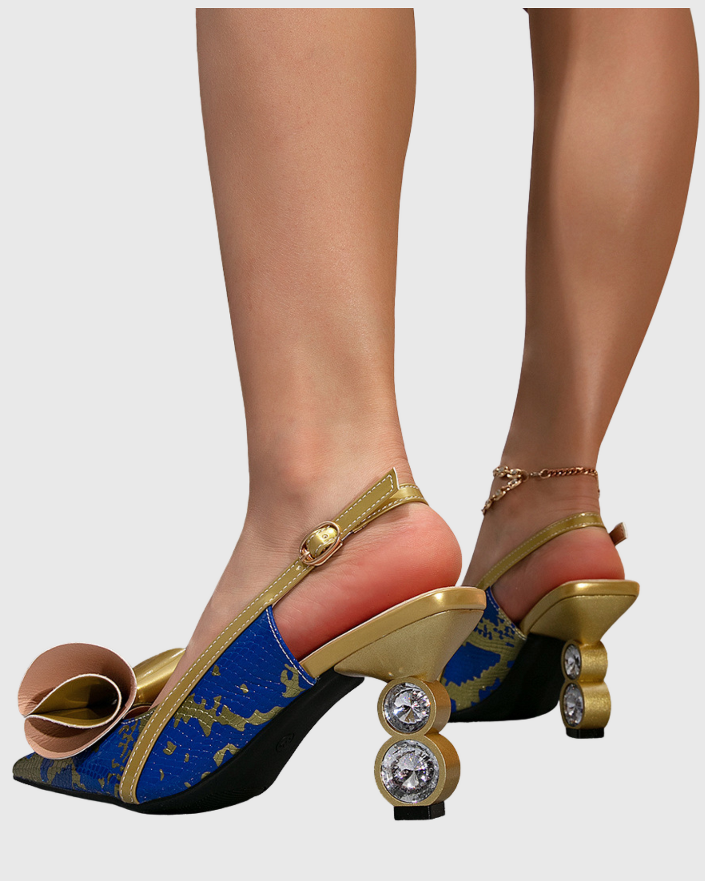 Hazel Print Bow Slingback Pumps