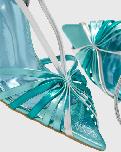 Holly Cage Strap Sandals In Blue