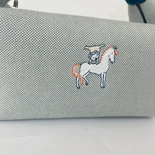 Hermès Bride-a-Brac Toile cotton Bleu Nattier Lare GM Bag