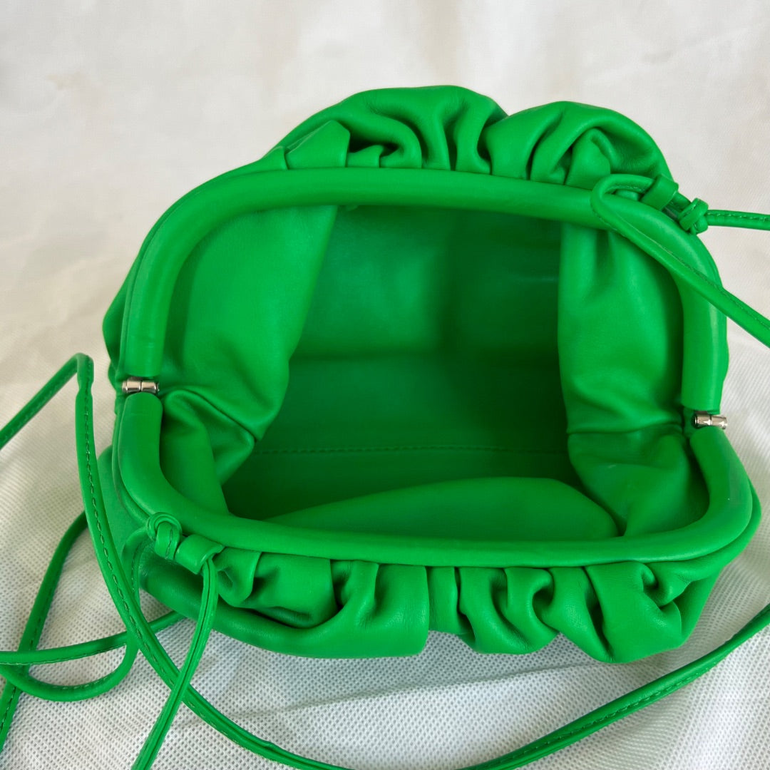 Bottega Veneta Green  Leather Mini The Pouch Cross Body Bags, Mini