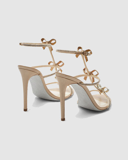 Ilaria Rhinestone Bow Strap Sandals
