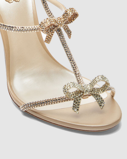 Ilaria Rhinestone Bow Strap Sandals