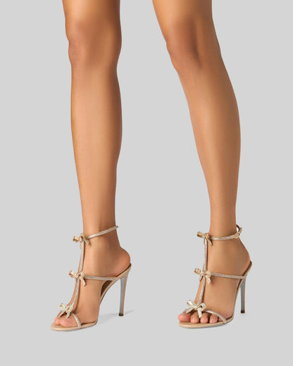 Ilaria Rhinestone Bow Strap Sandals