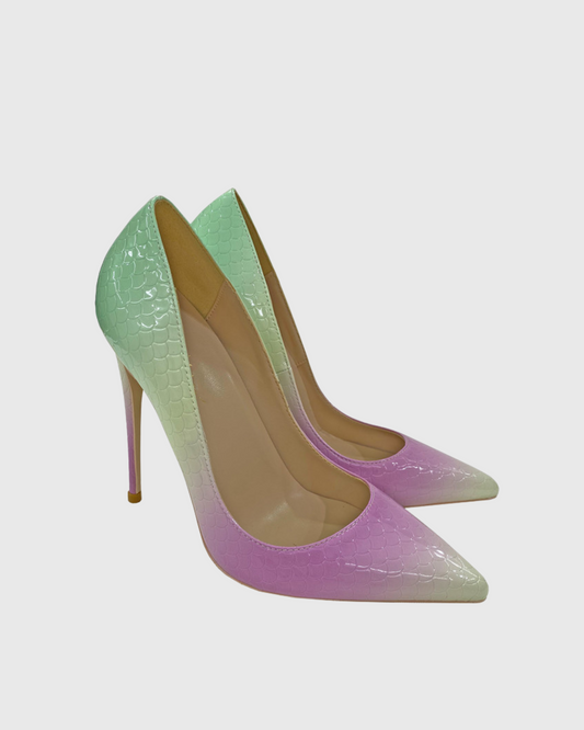 Jen Snake Texture Pumps In Ombre