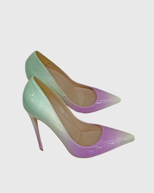 Jen Snake Texture Pumps In Ombre