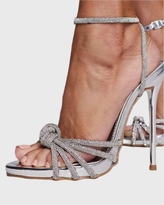 Kelly Sparkle Strap Sandals In Silver