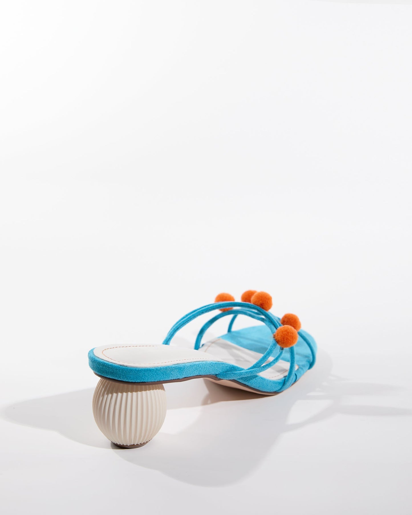 Kiera Velvet Ball Slippers In Blue