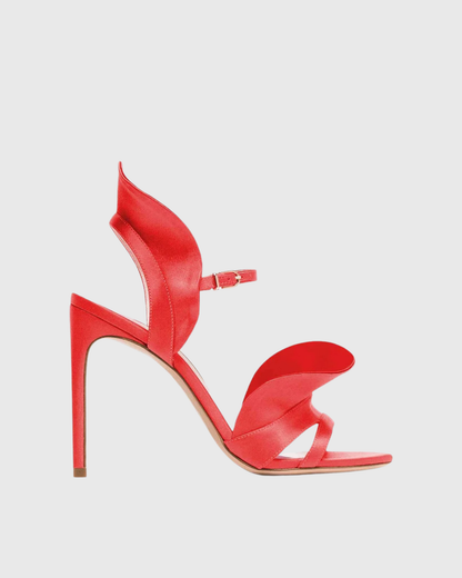 Laila Petal Strap Sandals In Red