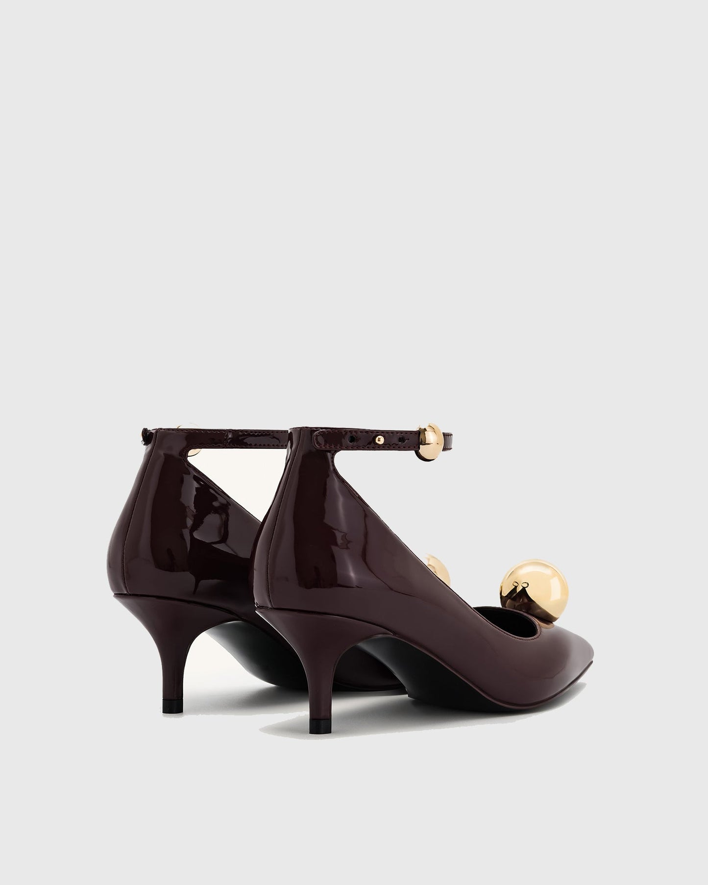 Marina Metal Ball Strap Pumps In Brown