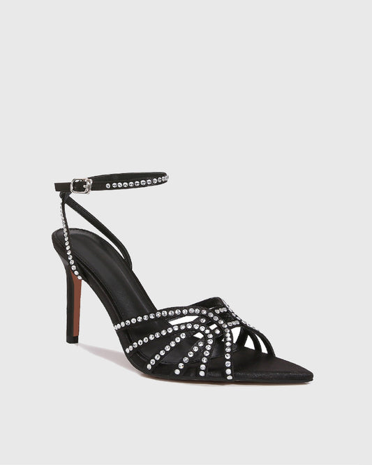 Marzia Rhinestone Ankle Strap Sandals