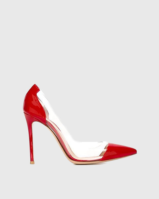 Mila Pvc Splicing Pumps In Red