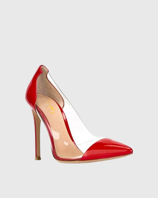 Mila Pvc Splicing Pumps In Red