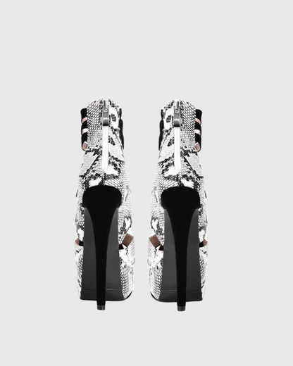 Mira Snake Print Strap Platform Sandals