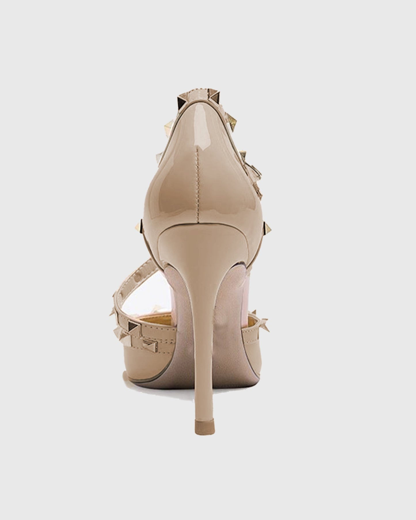 Nella Rivet Lace Up Pumps In Beige
