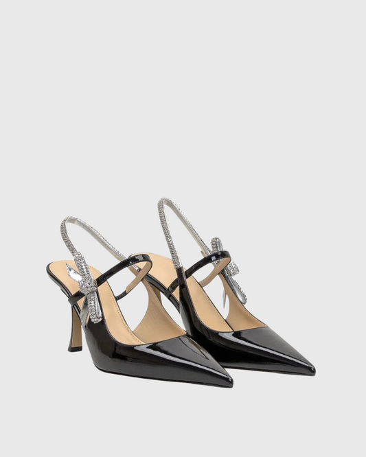 Nerina Patent Leather Rhinestone Slingback Pumps
