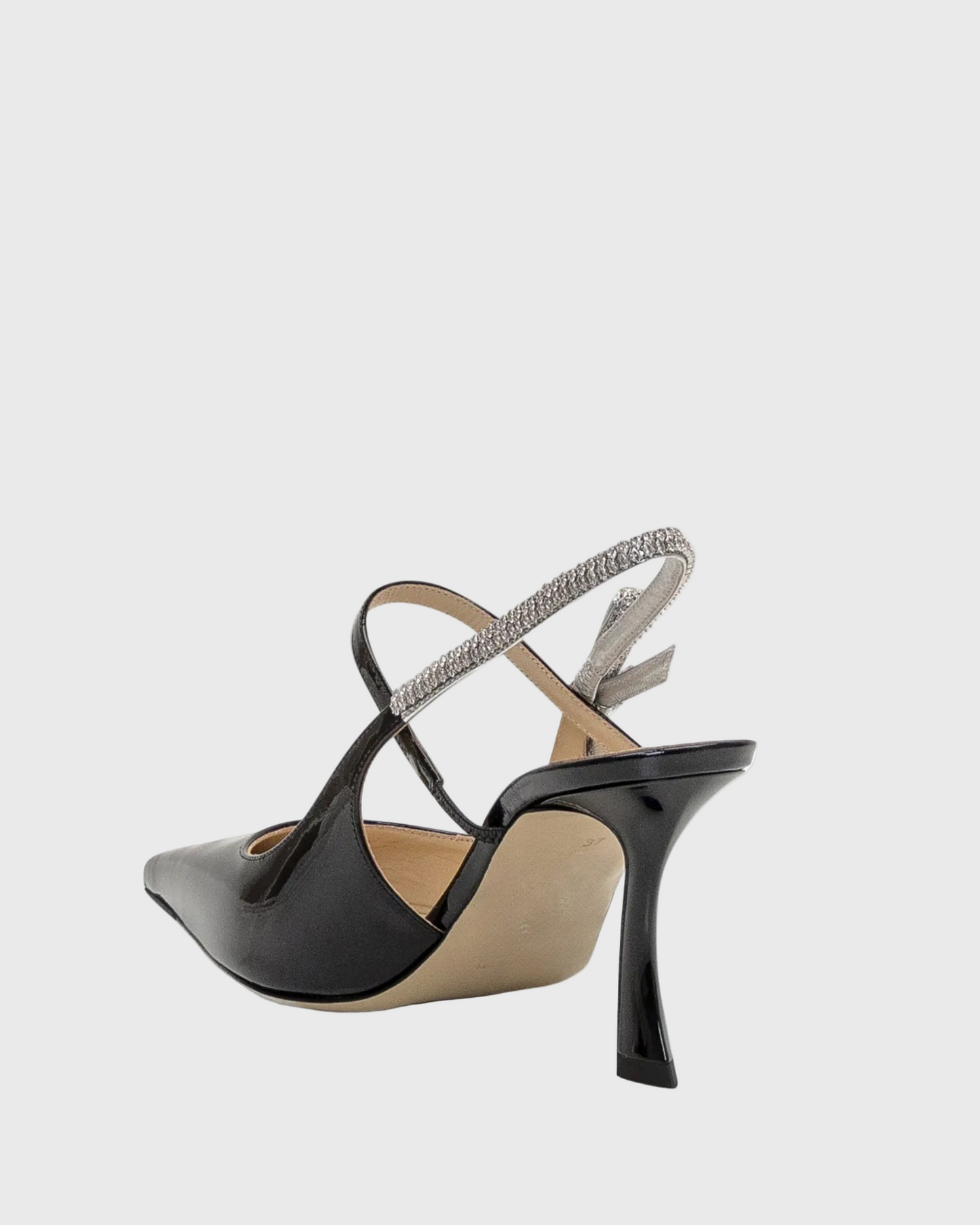 Nerina Patent Leather Rhinestone Slingback Pumps