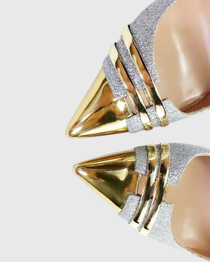 Nia Sparkle Metal Toe Pumps