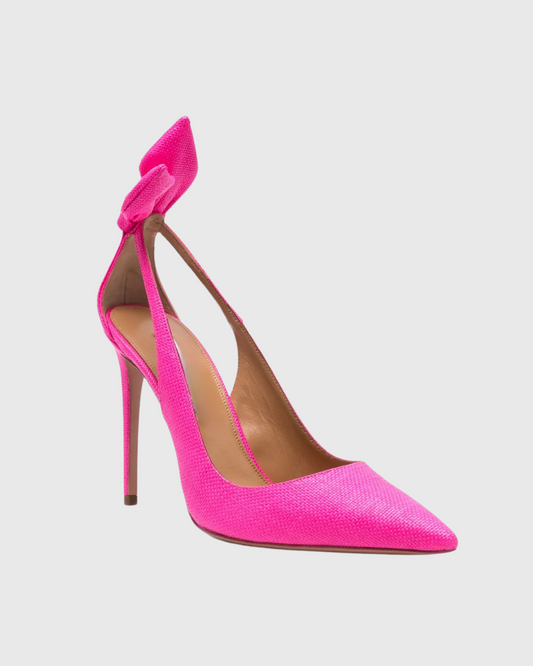 Orsa Bow Tie Pumps In Hot Pink