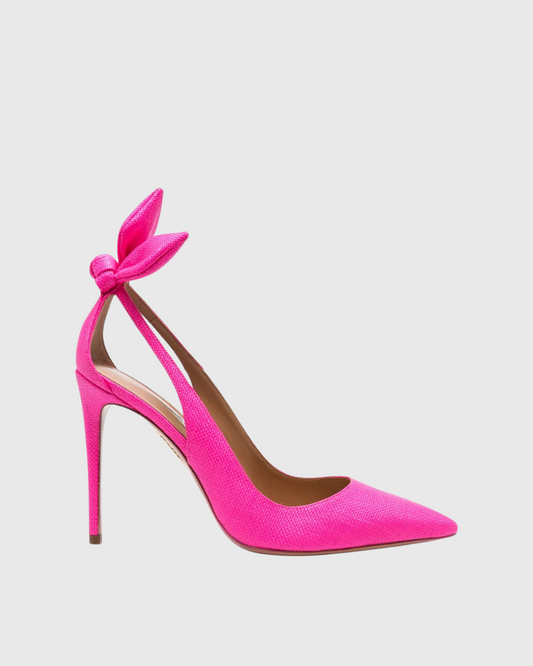 Orsa Bow Tie Pumps In Hot Pink
