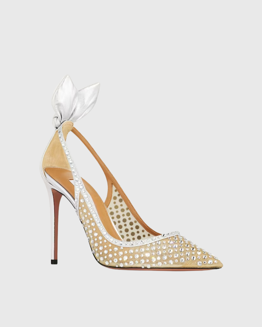 Orsa Diamond Mesh Bow Tie Pumps