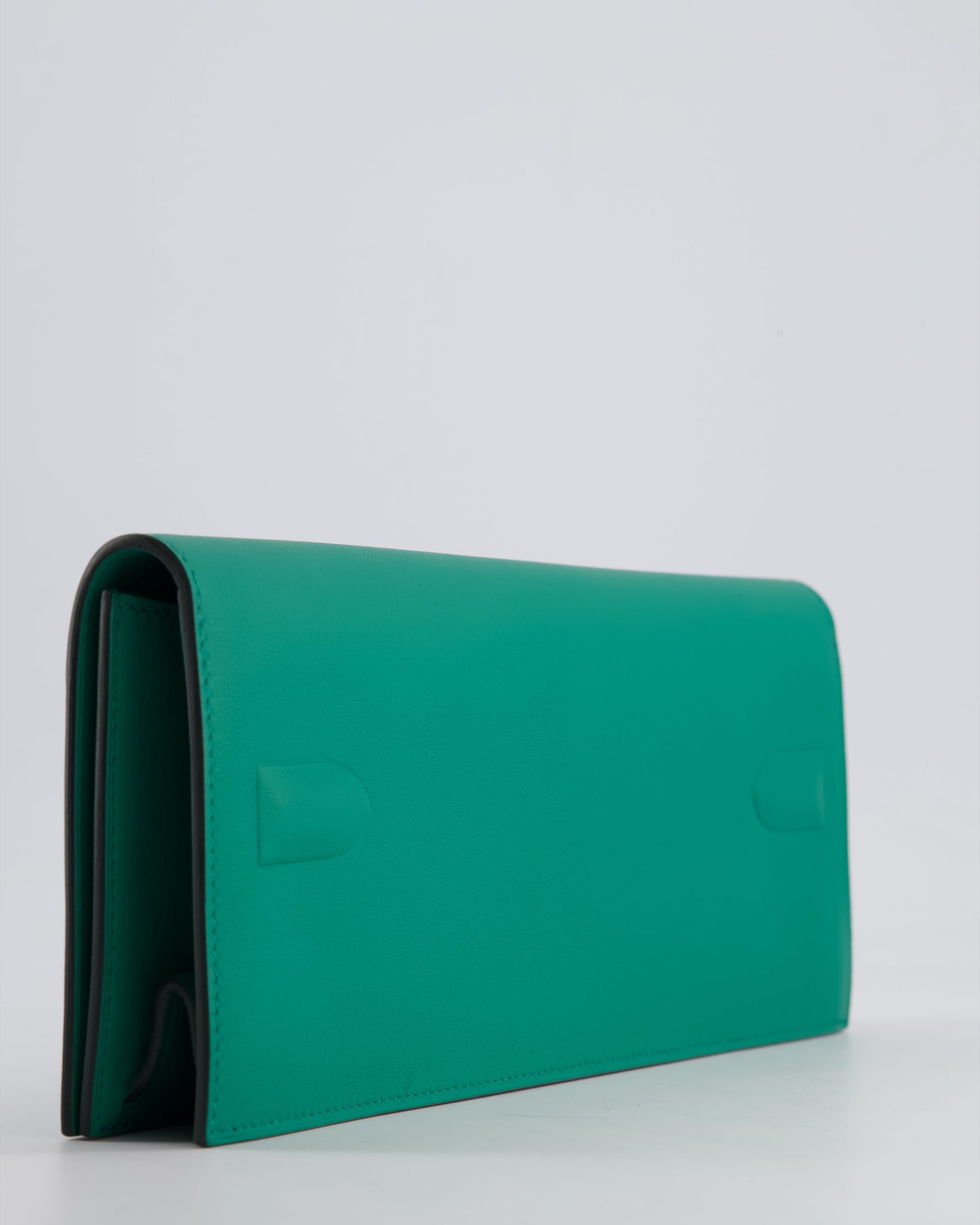 *FIRE PRICE* Hermès Birkin Shadow Cut Clutch Bag In Vert Vertigo Swift Leather