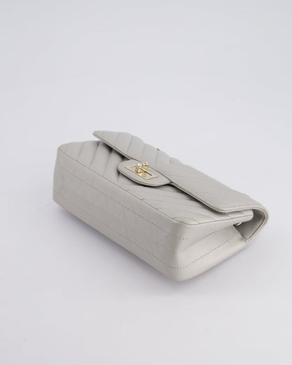 *FIRE PRICE* Chanel Light Grey Mini Reissue Bag in Aged Calfskin Leather and Champagne Gold Hardware