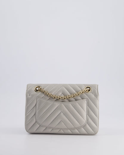 *FIRE PRICE* Chanel Light Grey Mini Reissue Bag in Aged Calfskin Leather and Champagne Gold Hardware