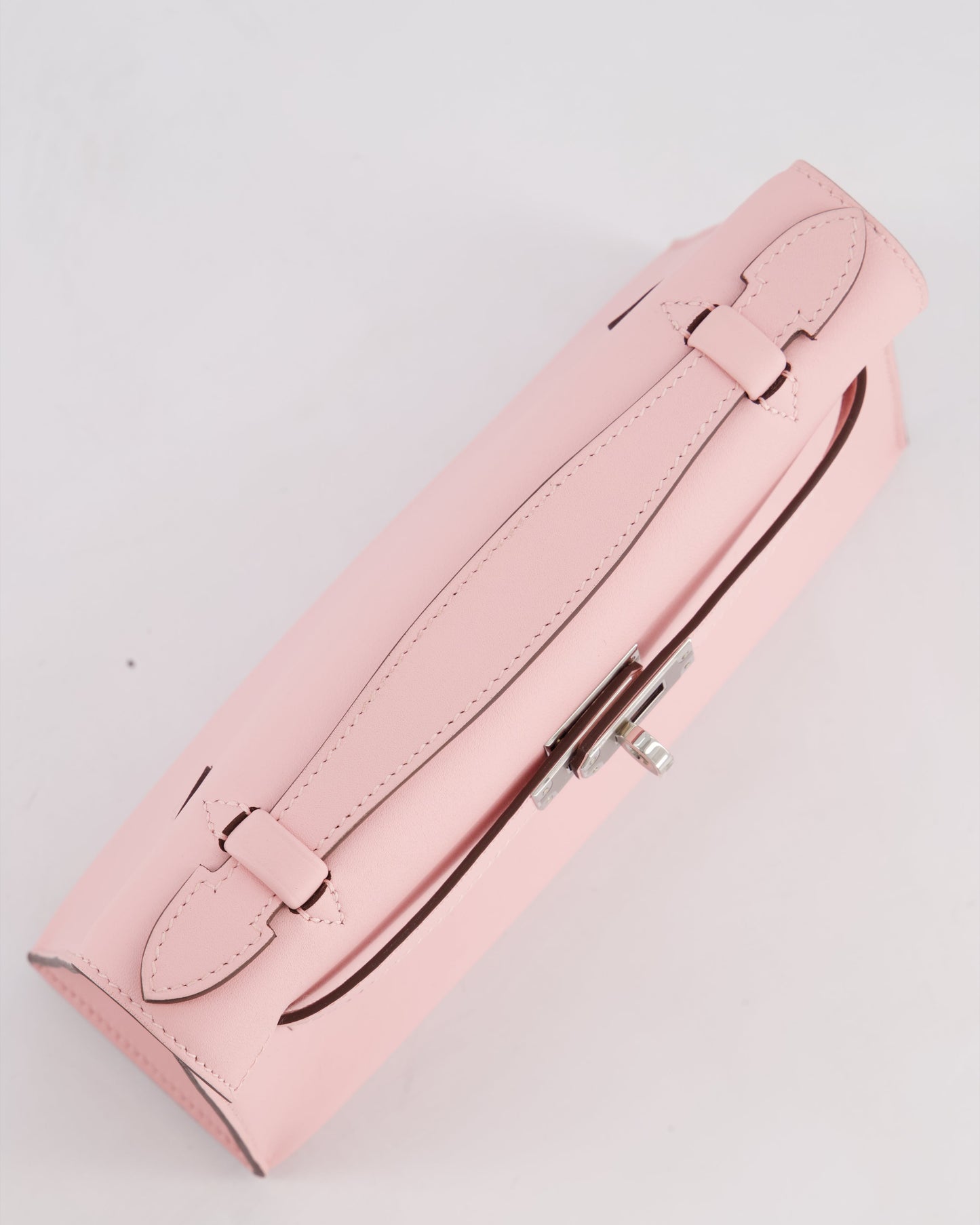 *HOT COLOUR* Hermès Mini Kelly Pochette Bag in Rose Sakura Swift Leather with Palladium Hardware