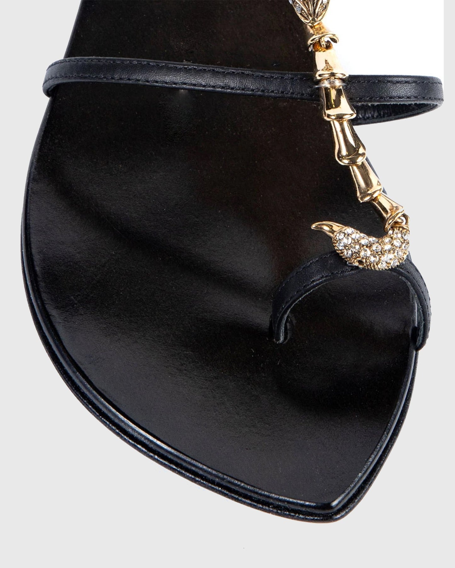 Pia Rhinestone Scorpion Strap Flats