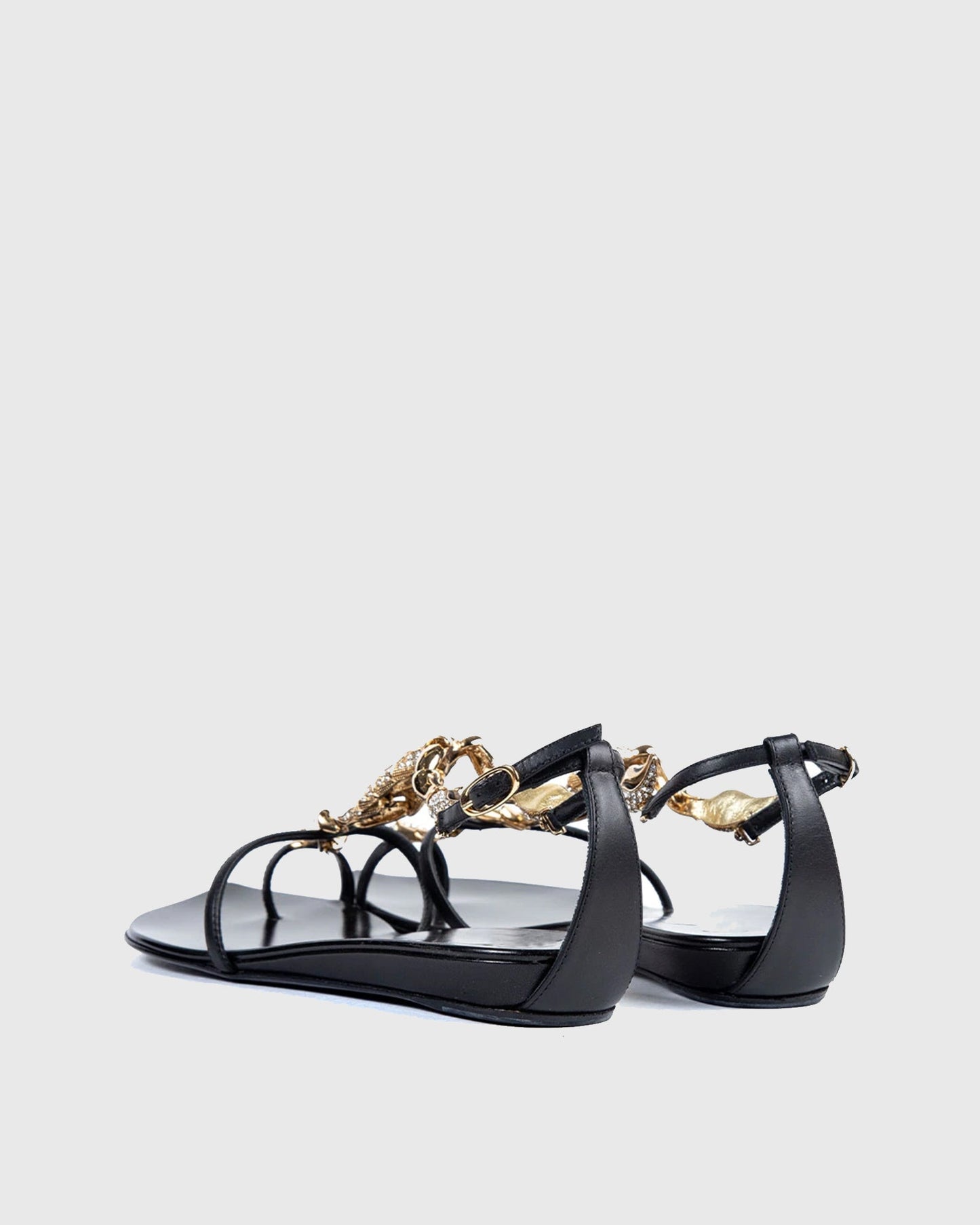 Pia Rhinestone Scorpion Strap Flats