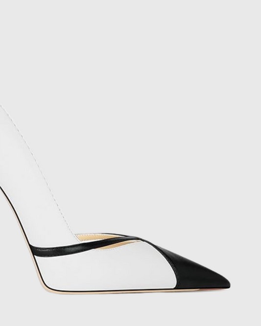 Reina  Black And White Splicing Pumps
