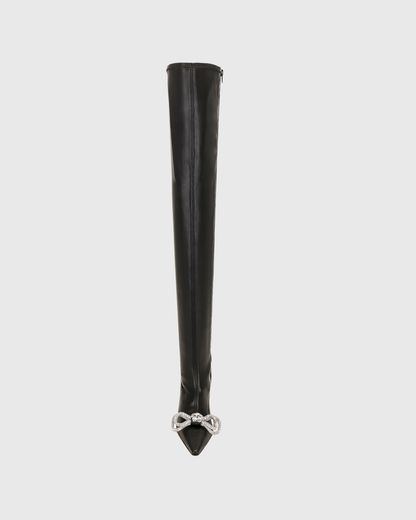 Rina Crystal Bow Hybrid Over The Knee Boots
